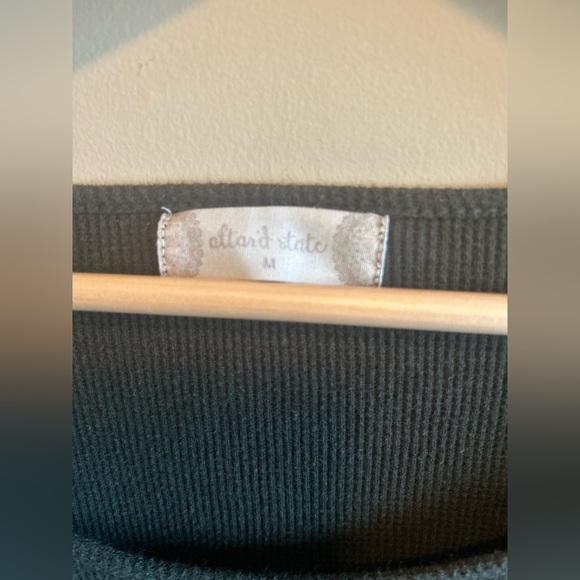 Altar’d State | Deep Green Asymmetrical Long Sleeve Waffle Knit Tunic, Women’s M - Picture 3 of 6